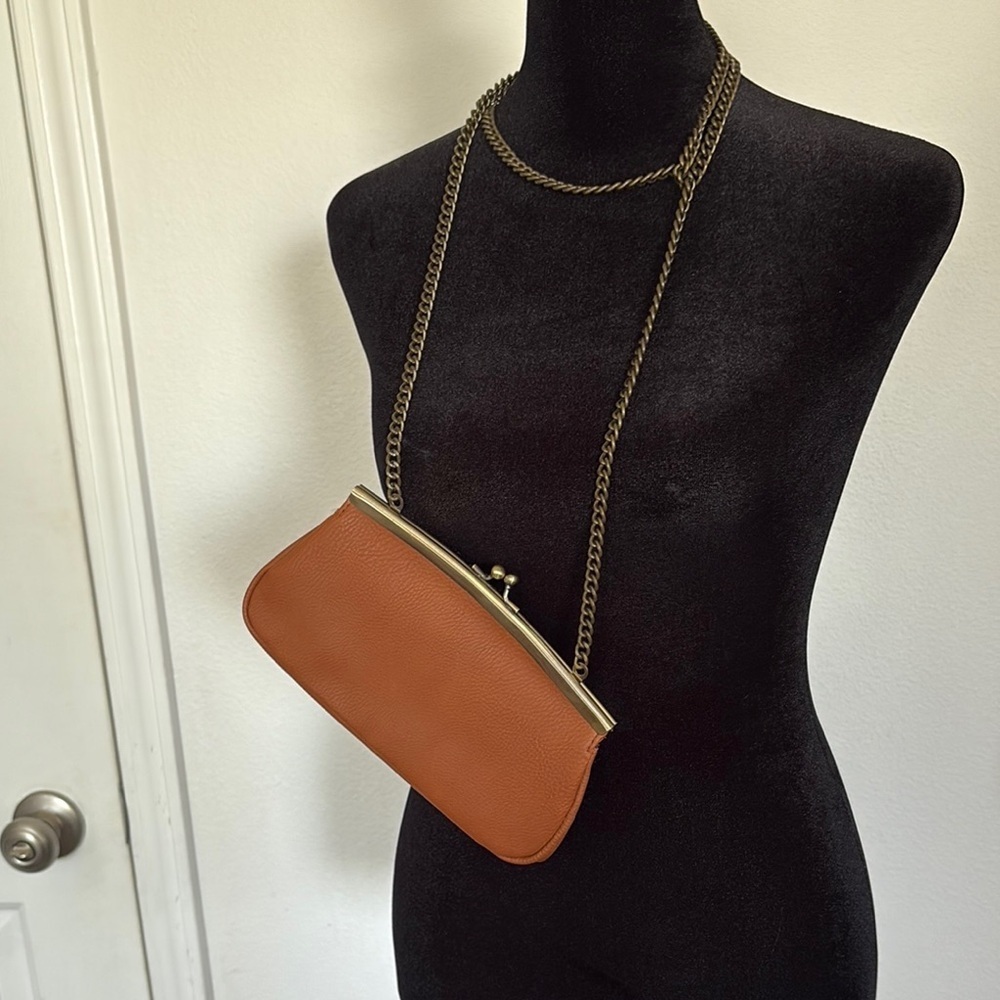 Universal Thread Tan Clutch with Chain Strap.